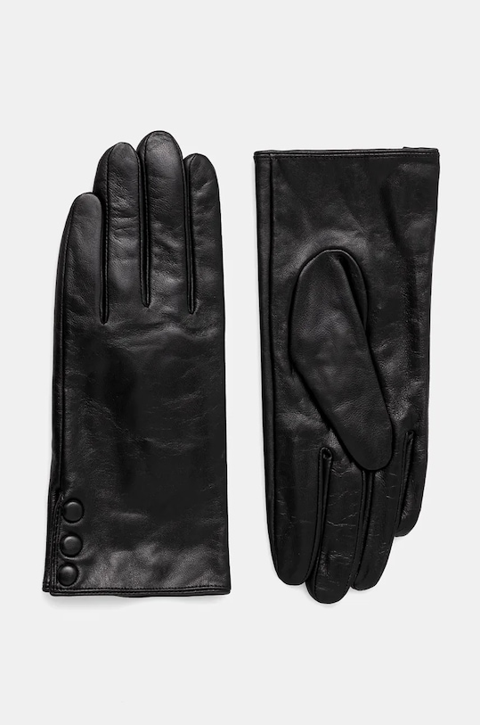 Kožené rukavice Answear.LAB nášivka černá classybuttons.fh