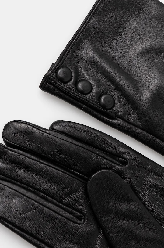 Kožené rukavice Answear.LAB classybuttons.fh černá WZ24