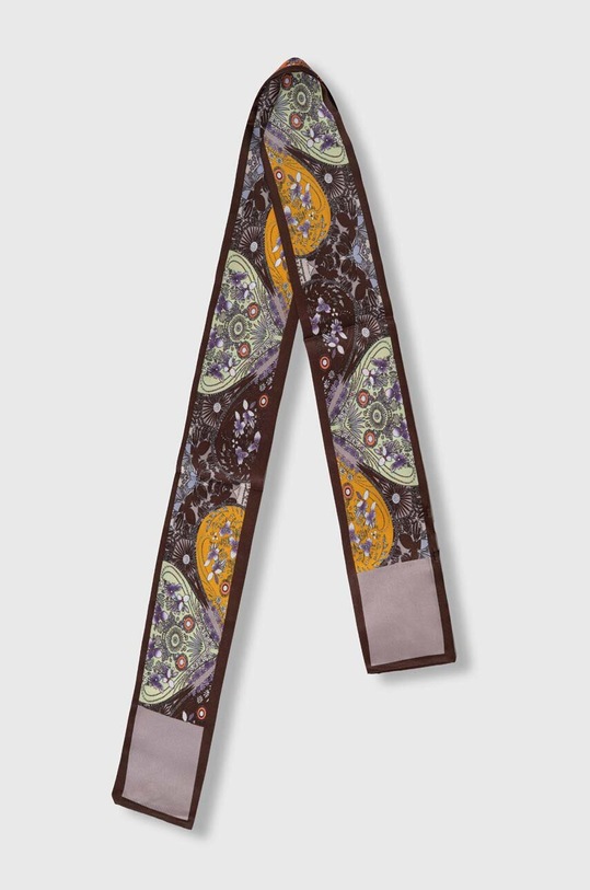 Answear Lab apaszka z jedwabiem 369.wms brązowy WZ24