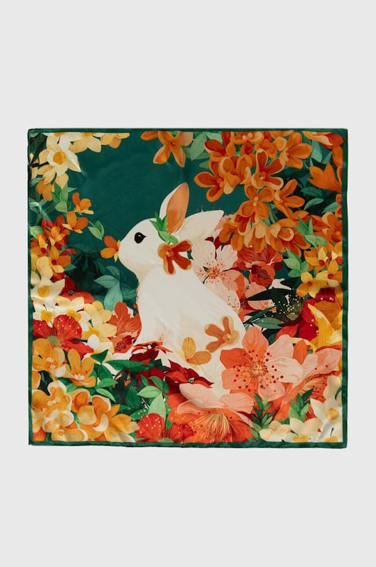 Answear Lab apaszka jedwabna 50.50SMOL.FH zielony WZ24