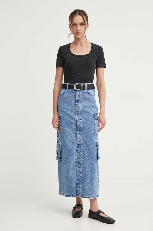 Answear Lab fustă din denim W3395.HWK albastru WZ24