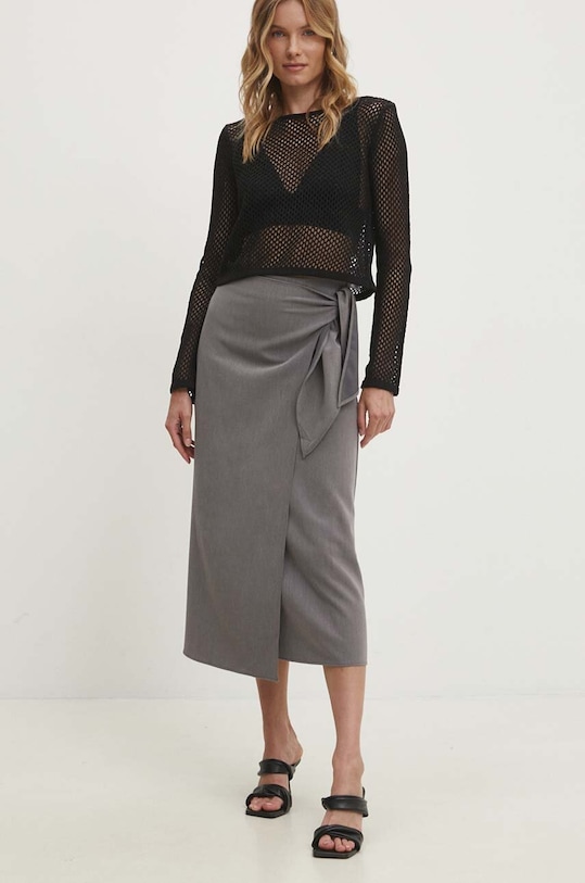 Answear Lab fustă 22133JJ.HWK gri WZ24