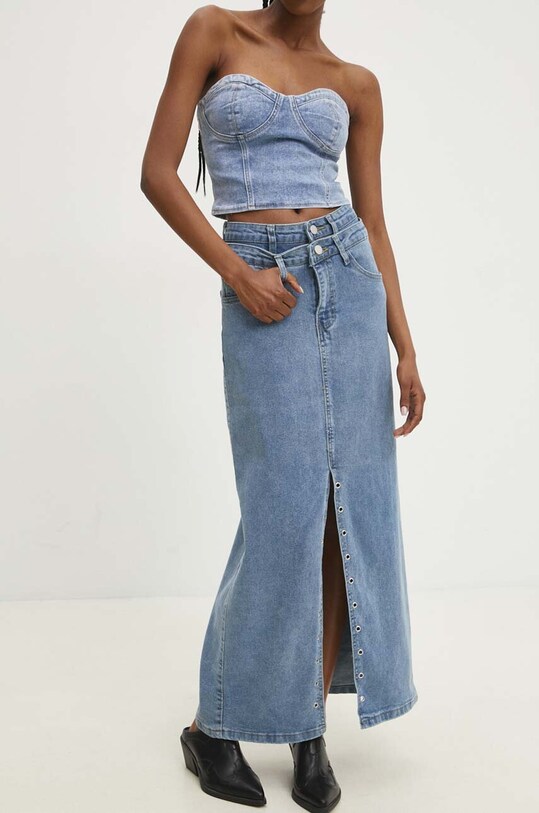 Answear Lab fustă din denim 233.iw albastru WZ24