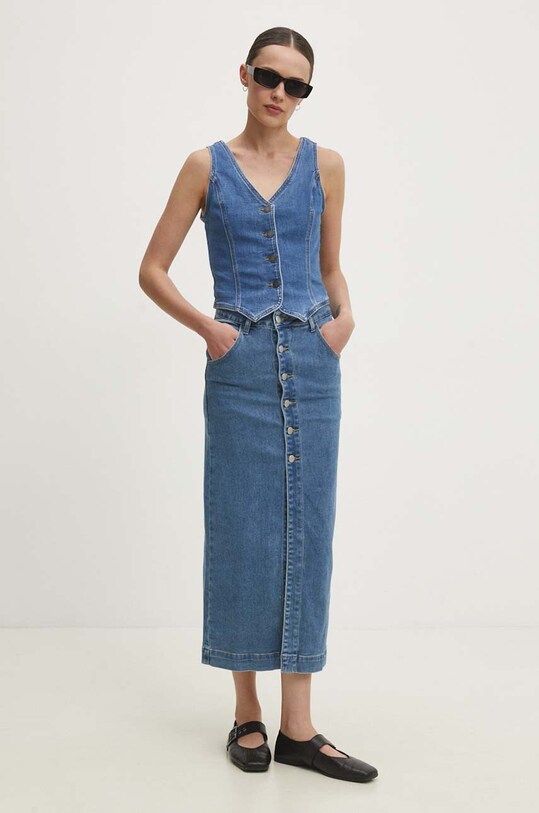 Answear Lab fustă din denim 7817.ijs albastru WZ24