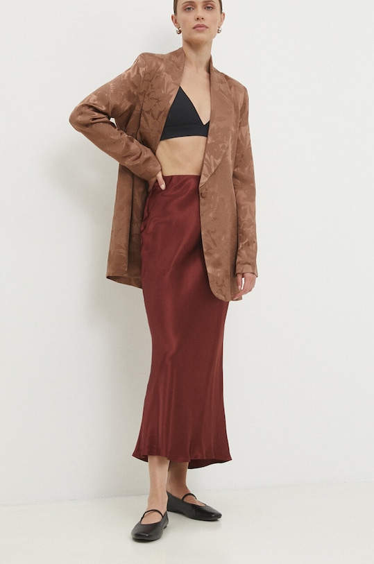 Suknja Answear.LAB bez uzorka bordo 40001.tms