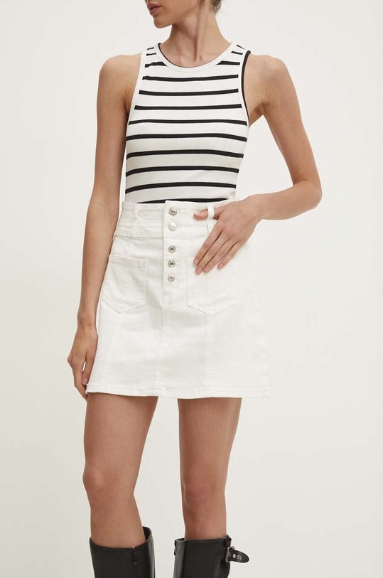 Дънкова пола Answear Lab еластичен бял 31223.ijs