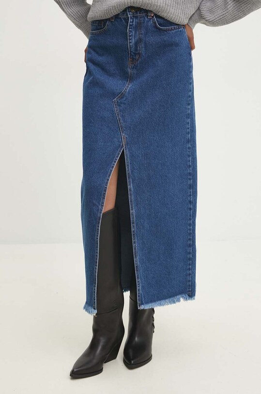 Answear Lab fustă din denim 3065.th bleumarin WZ24