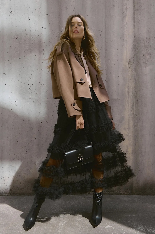 Answear Lab fustă uni negru TR404.hms