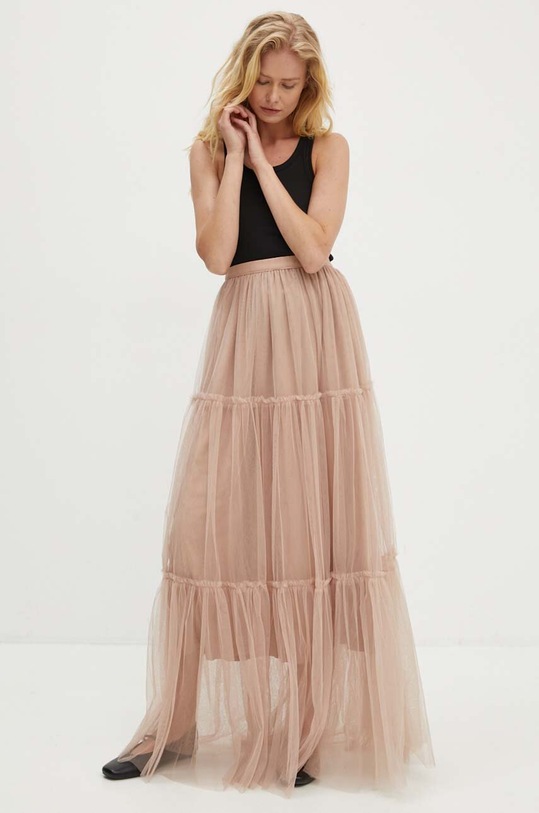 Φούστα Answear.LAB κοκτέιλ μπεζ PS440.hms