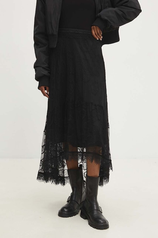 Suknja Answear.LAB bez uzorka crna 80988.fms