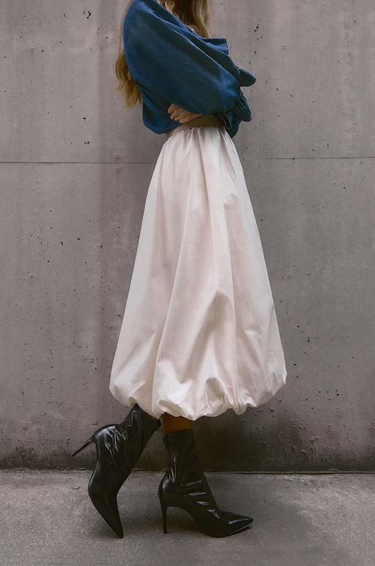 Φούστα Answear.LAB με ελαστάν μπεζ 67055.ims