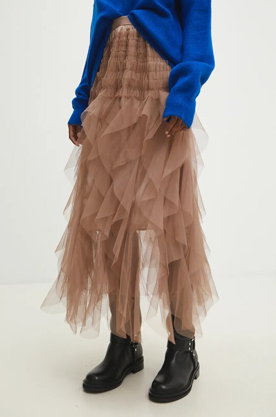 Юбка Answear.LAB casual бежевый s458q006ss.ims