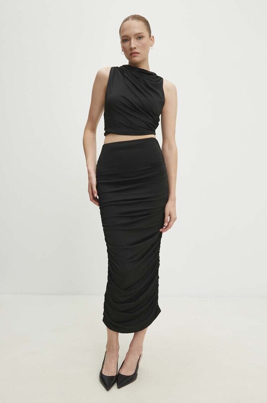 Answear Lab fustă uni negru 23218.fh