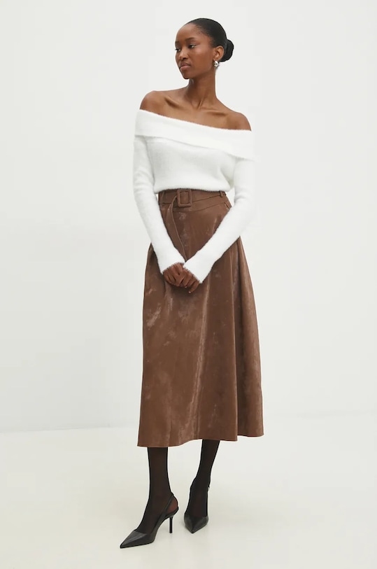 Sukně Answear.LAB 41109.FKK hnědá WZ24