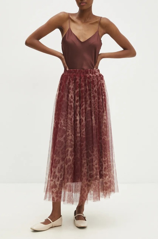 Φούστα Answear.LAB εμπριμέ μπεζ mk61.015.017.t97v159.IK