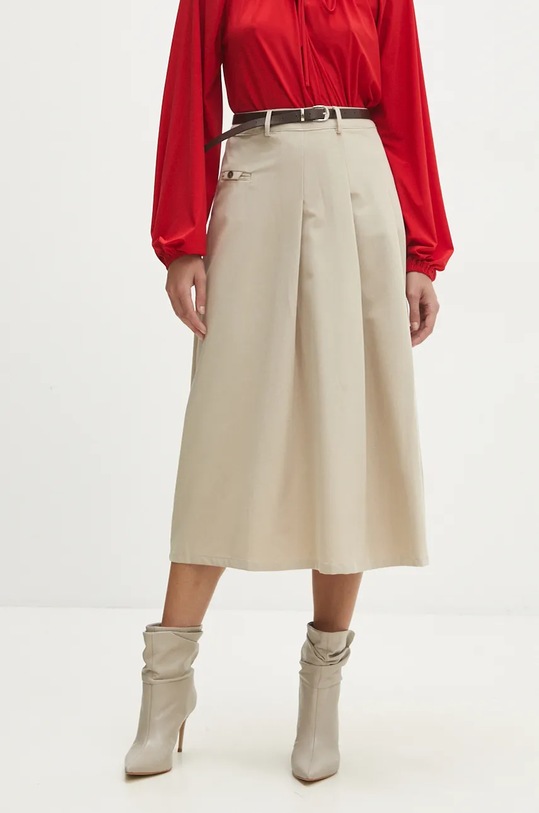Answear Lab spódnica bawełniana 5027.ims beżowy WZ24