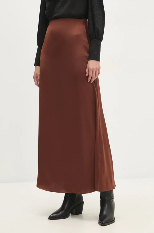 Φούστα Answear.LAB ύφασμα καφέ 1474.4004.tos