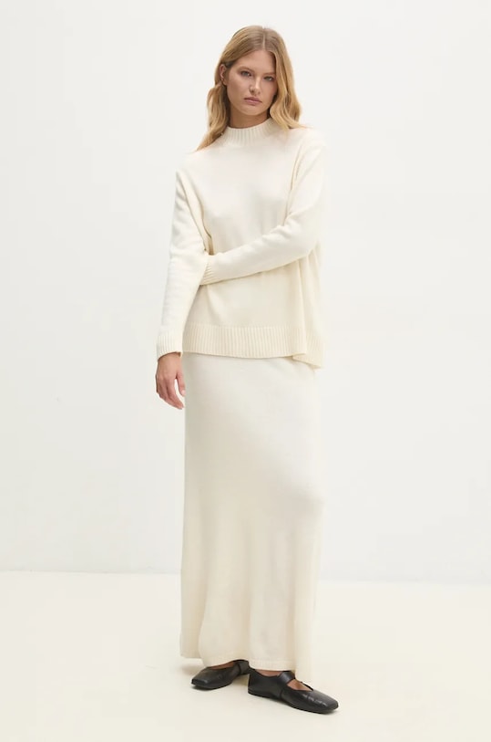 Answear Lab fustă de lână 9656.IKK bej WZ24