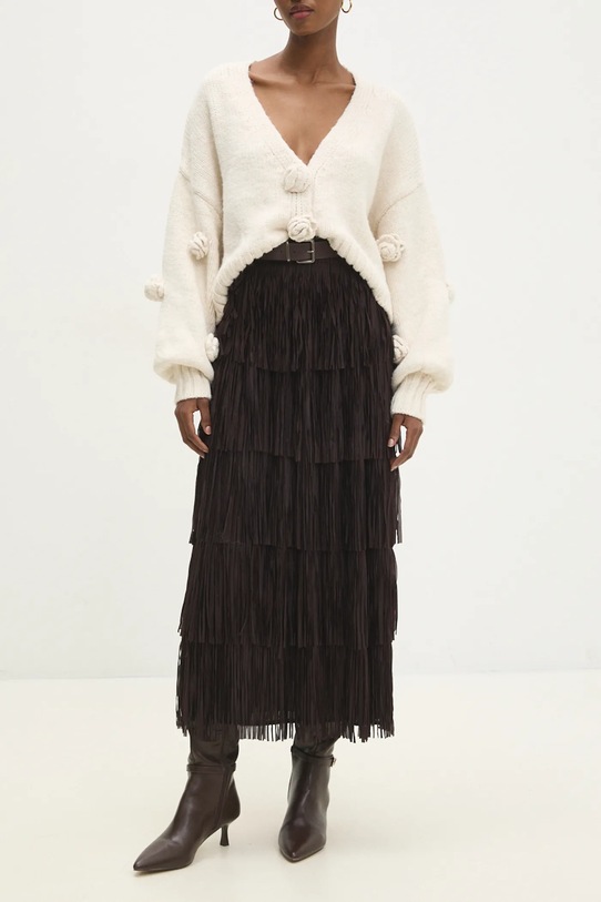 Sukně Answear.LAB maxi hnědá A22689.hos