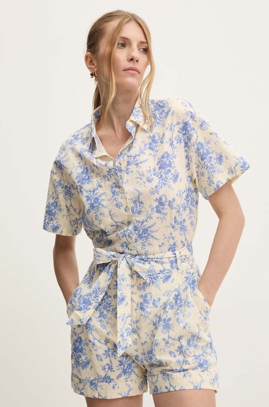 Answear Lab kombinezon bawełniany wzorzyste niebieski F15020.HMS