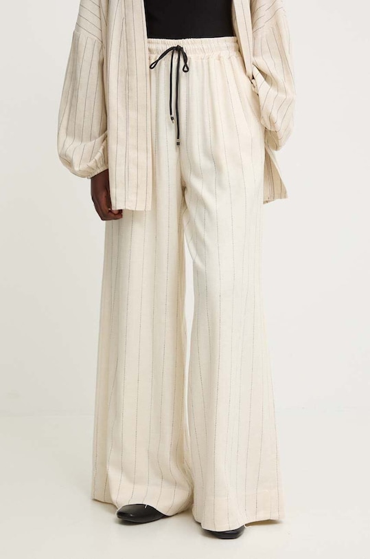 Ľanové nohavice Answear.LAB s prímesou ľanu béžová 2651.ijs