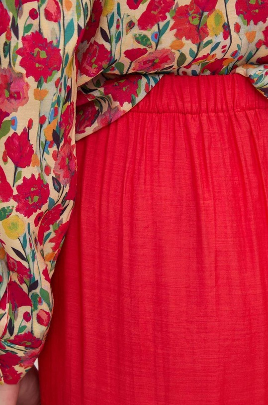 Answear Lab pantaloni din in rosu t668.ijs