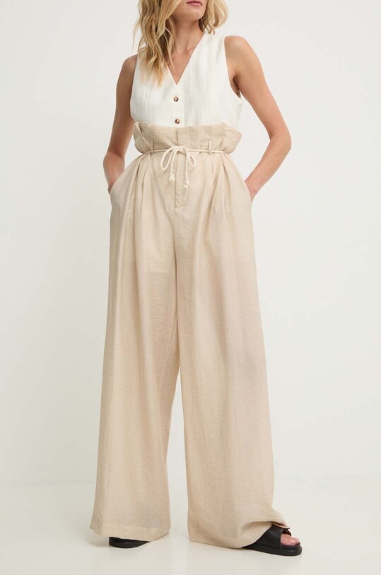 Answear Lab pantaloni din in L8683.HMS bej WZ24