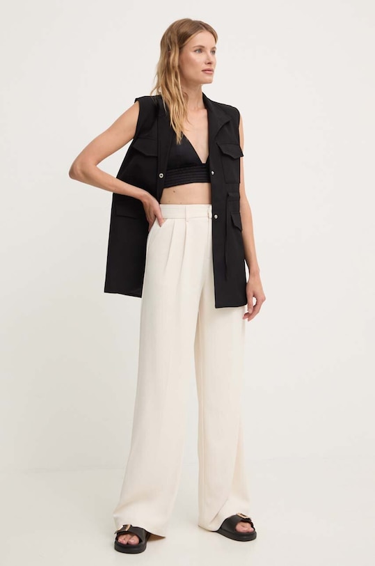 Answear.LAB spodnie z elastanem beżowy 23717.HWK