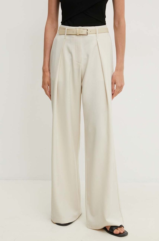 Answear Lab pantaloni din lână panza bej P950.1HWK