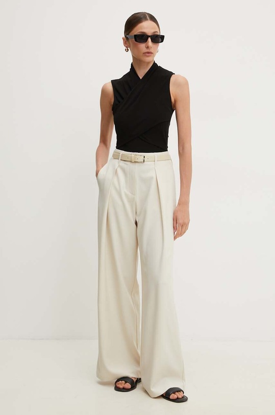 Answear Lab pantaloni din lână P950.1HWK bej WZ24