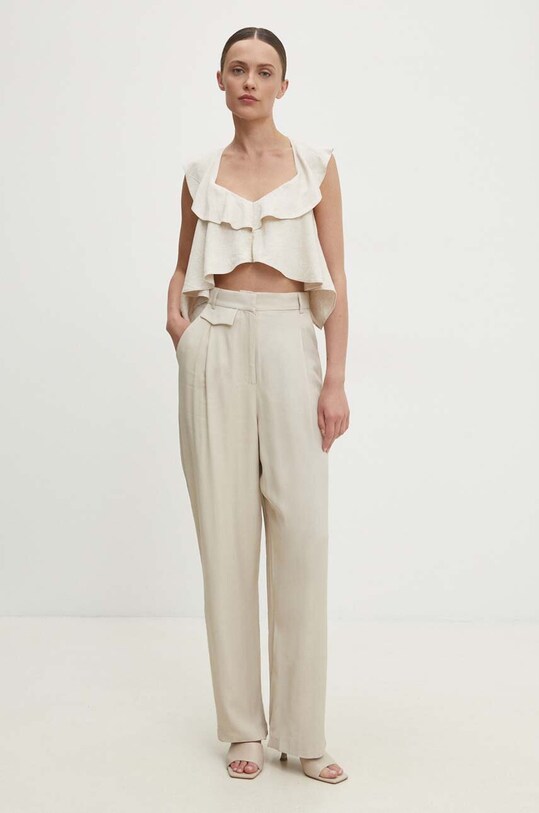 Answear Lab pantaloni sng.spd015.tjs bej WZ24