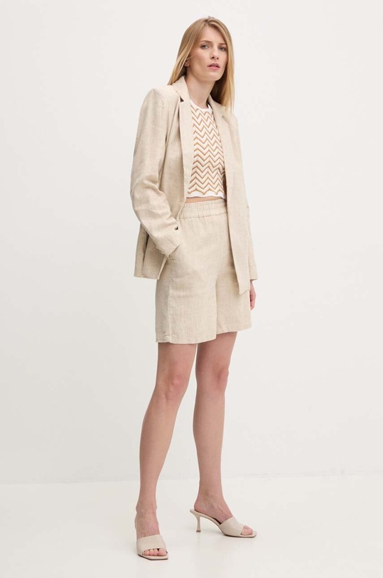 Lněné kraťasy Answear.LAB 5082.IKK béžová WZ24