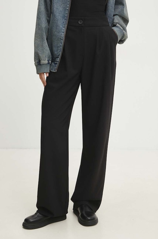 Answear Lab pantaloni drept negru 1363.TMS
