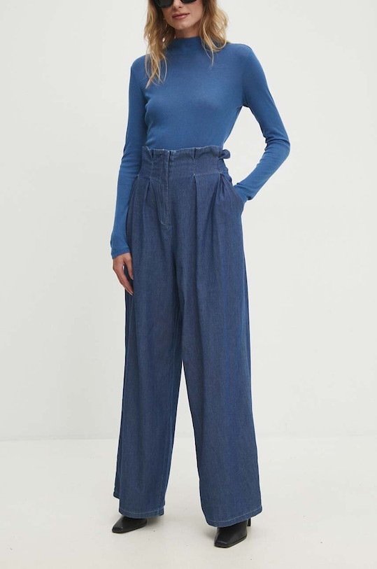 Answear Lab pantaloni drept albastru 92196.ims