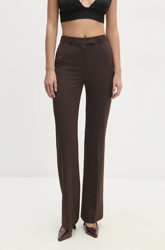 Штани Answear Lab з еластаном коричневий W24W.LF.031253.tos.