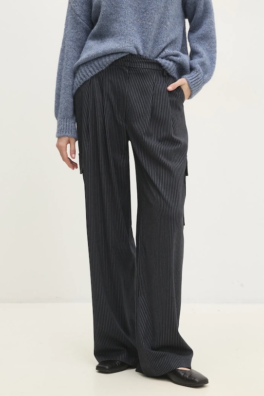 Answear Lab pantaloni drept bleumarin W24W.LF.031228.tos
