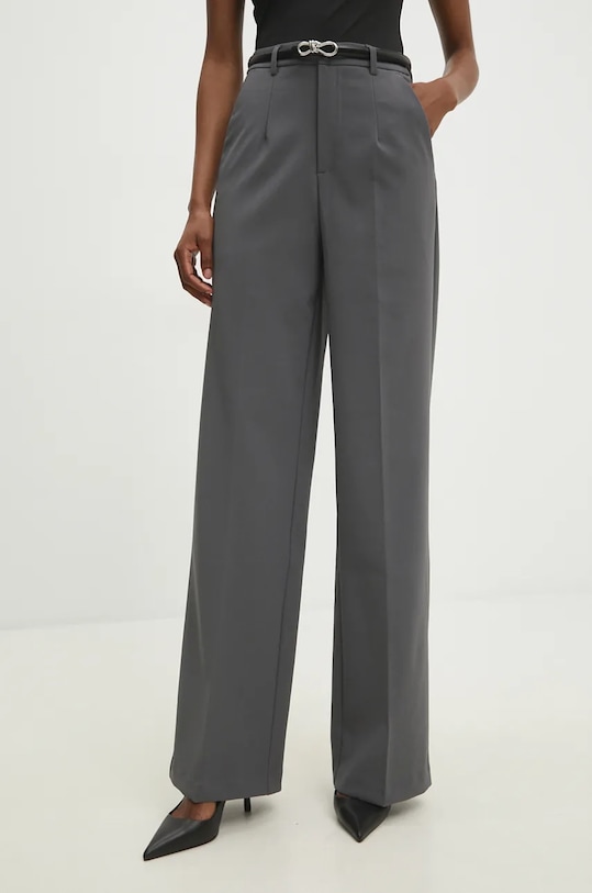 Answear Lab pantaloni drept gri VS19186.HLK