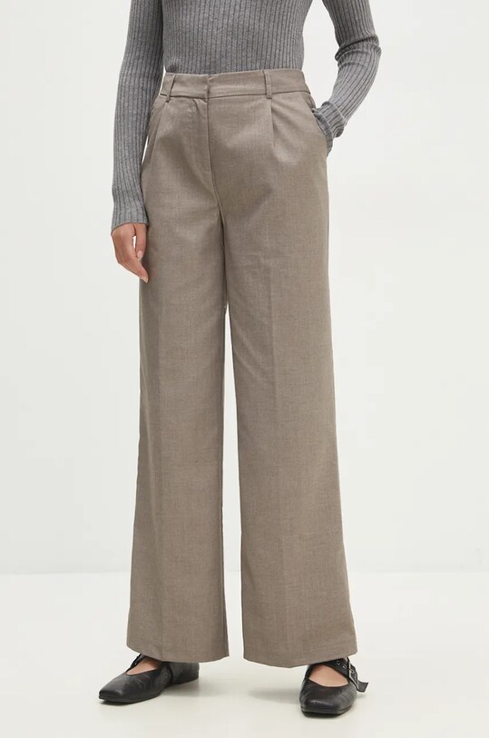 Answear Lab pantaloni drept bej vk8031.flk