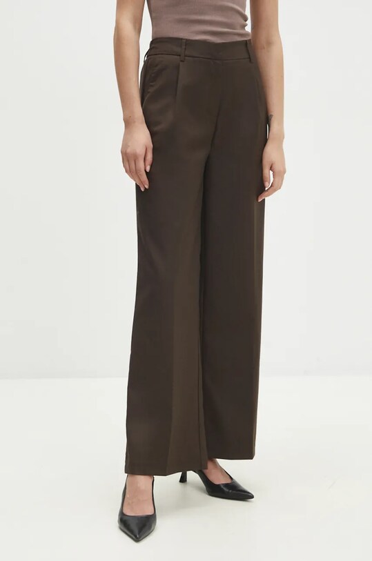 Hlače Answear.LAB Raven rjava vk8031.flk