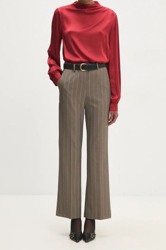 Answear.LAB spodnie wzorzyste beżowy b9336.ios