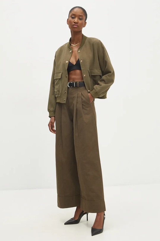 Хлопковые брюки Answear.LAB pk14747pa.ilk зелёный WZ24