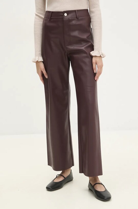 Answear Lab pantaloni panza burgundia 9220.ILK