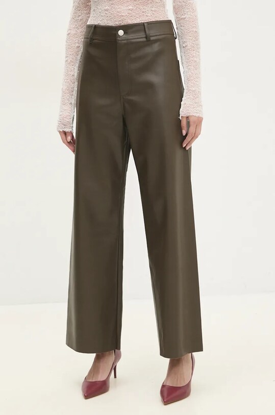 Answear Lab pantaloni panza verde 9220.ILK