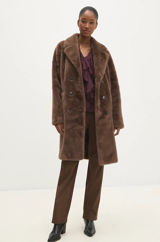 Hlače Answear.LAB pk2819.ILK rjava WZ24