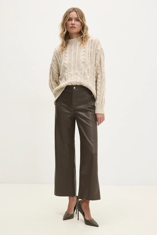 Answear Lab pantaloni 9237.ILK maro WZ24