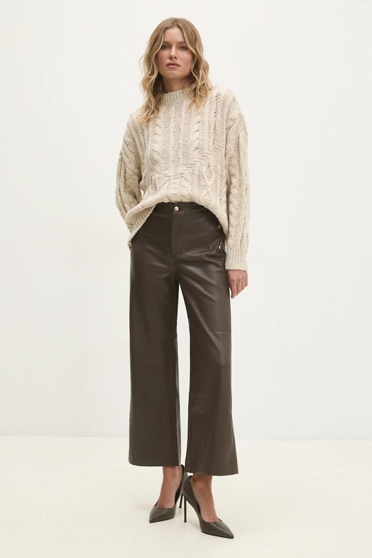 Hlače Answear.LAB 9237.ILK smeđa WZ24