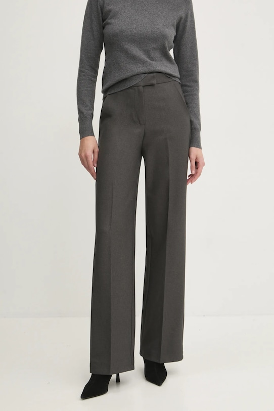 Vlnené nohavice Answear.LAB látka sivá P968.hms