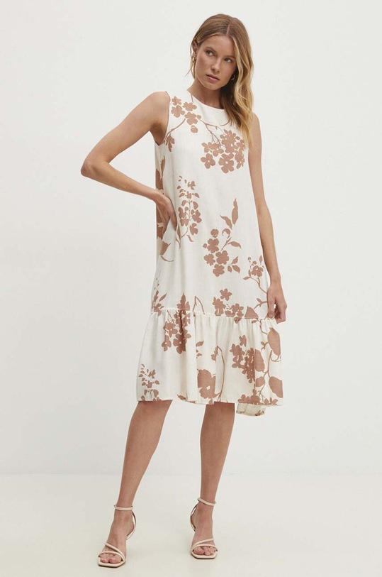 Answear Lab rochie din bumbac sng15.TWK maro WZ24