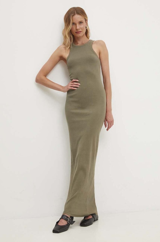 Answear Lab rochie maxi verde 90805.TWK