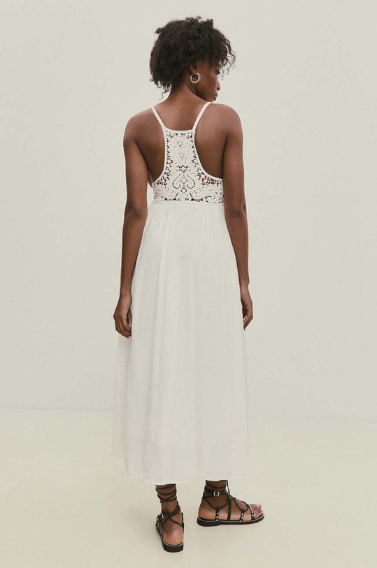 Odzież Answear Lab sukienka bawełniana 6444.TWK biały